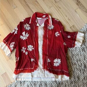 ASOS Red and Cream Floral Shirt
